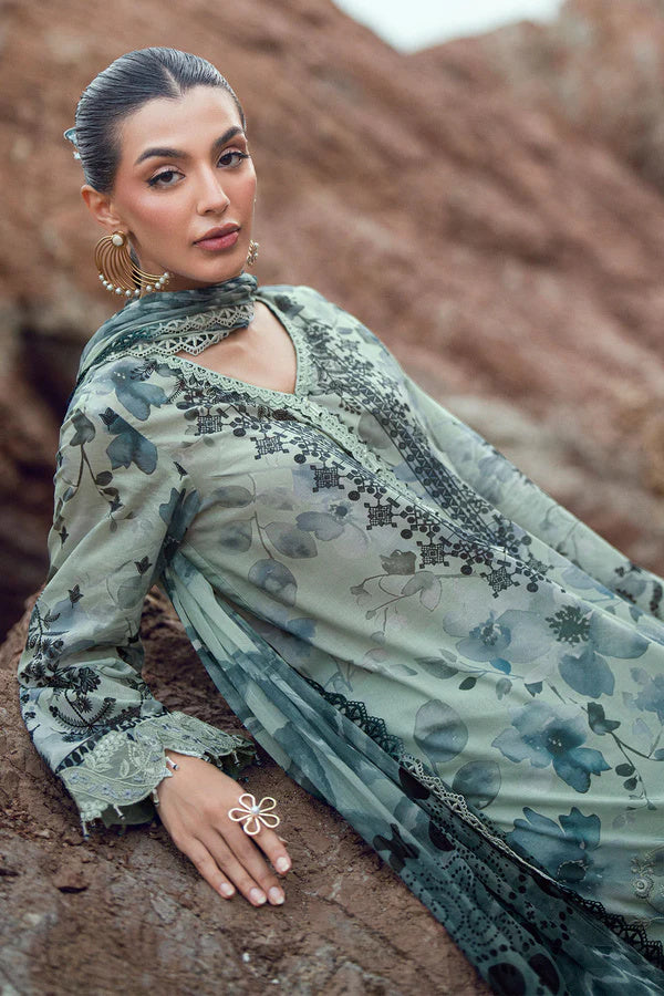 Nureh Gardenia 206 Embroidered and Printed Lawn