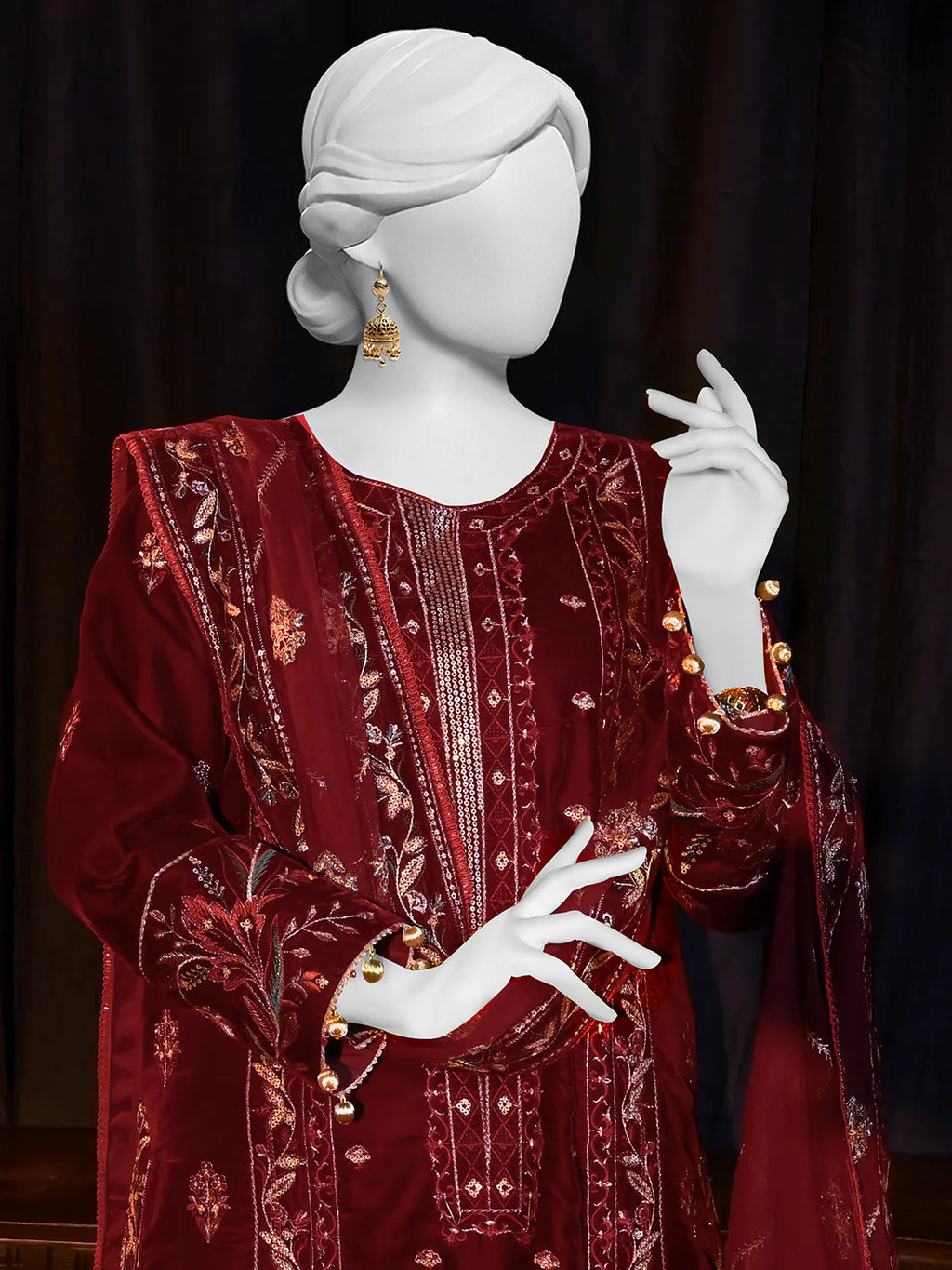 Panjnad by J. Luxury Velvet Collection PJLUXU-241027