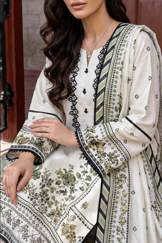 Saya 01B 3pc Embroidered and Premium Printed Lawn Shirt & Dupatta