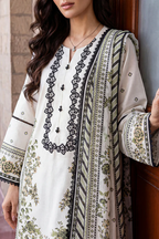 Saya 01B 3pc Embroidered and Premium Printed Lawn Shirt & Dupatta