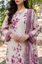 Saya 02B 3pc Embroidered and Premium Printed Lawn Shirt & Dupatta