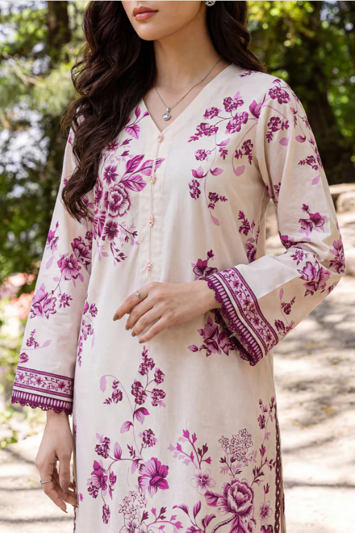 Saya 02B 3pc Embroidered and Premium Printed Lawn Shirt & Dupatta