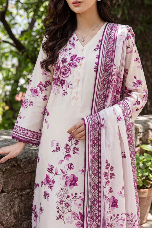 Saya 02B 3pc Embroidered and Premium Printed Lawn Shirt & Dupatta
