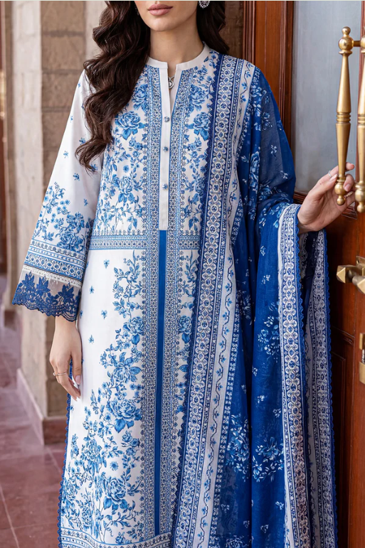 Saya 03A 3pc Embroidered and Premium Printed Lawn Shirt & Dupatta