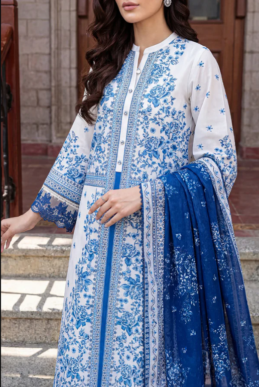 Saya 03A 3pc Embroidered and Premium Printed Lawn Shirt & Dupatta