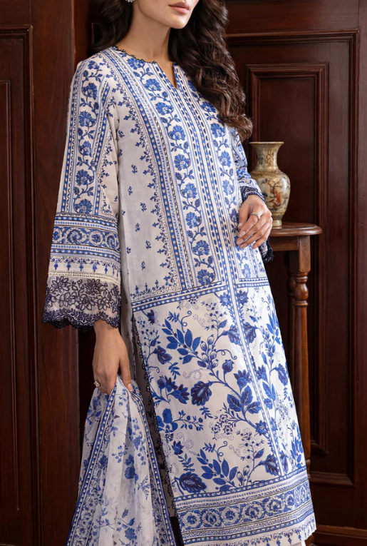Saya 05A 3pc Embroidered and Premium Printed Lawn Shirt & Dupatta