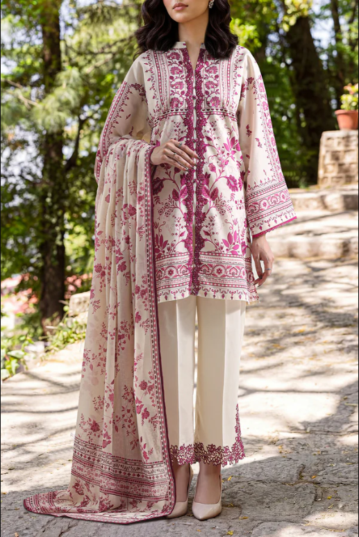 Saya 05B 3pc Embroidered and Premium Printed Lawn Shirt & Dupatta