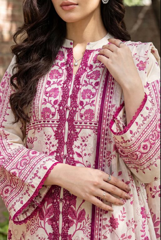 Saya 05B 3pc Embroidered and Premium Printed Lawn Shirt & Dupatta