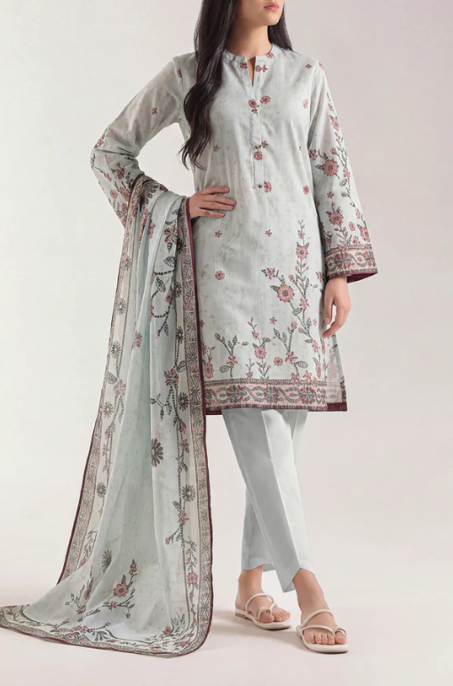Saya 09-07AR 3pc Premium Printed Lawn Shirt & Dupatta