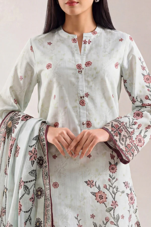 Saya 09-07AR 3pc Premium Printed Lawn Shirt & Dupatta