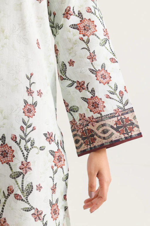 Saya 09-07AR 3pc Premium Printed Lawn Shirt & Dupatta