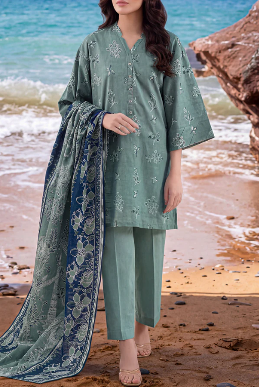 Saya 15-05BR 3pc Premium Printed Lawn Shirt & Dupatta
