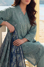 Saya 15-05BR 3pc Premium Printed Lawn Shirt & Dupatta