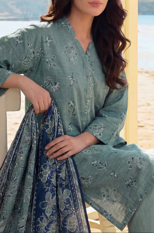 Saya 15-05BR 3pc Premium Printed Lawn Shirt & Dupatta