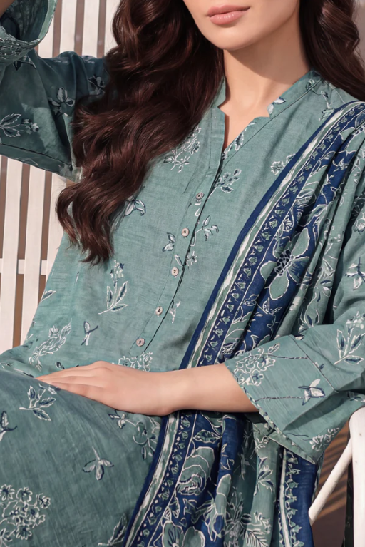 Saya 15-05BR 3pc Premium Printed Lawn Shirt & Dupatta