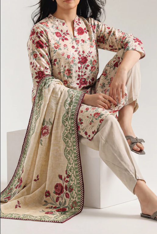 Saya 32-03AR 3pc Premium Printed Lawn Shirt & Dupatta