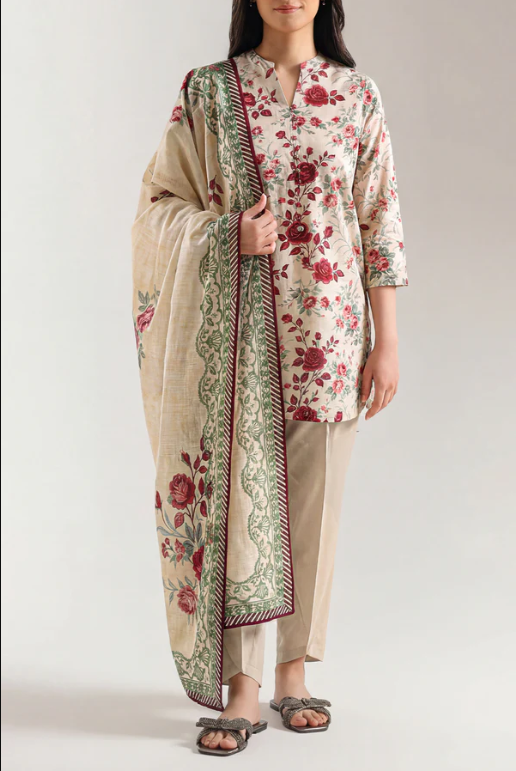 Saya 32-03AR 3pc Premium Printed Lawn Shirt & Dupatta
