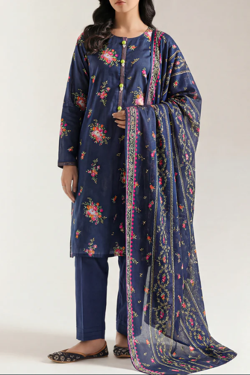 Saya 53-04AR 3pc Premium Printed Lawn Shirt & Dupatta