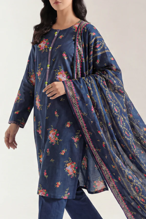 Saya 53-04AR 3pc Premium Printed Lawn Shirt & Dupatta
