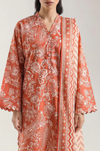 Saya 56-05BR 3pc Premium Printed Lawn Shirt & Dupatta