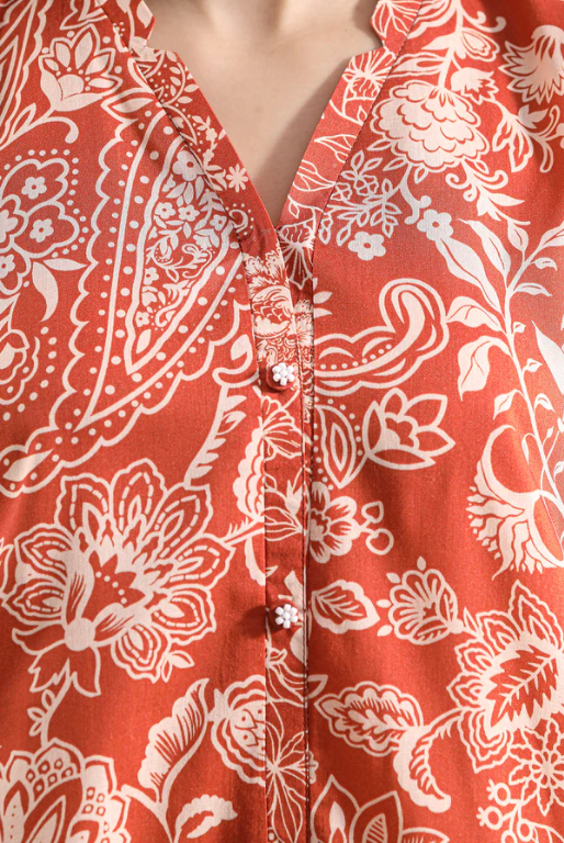 Saya 56-05BR 3pc Premium Printed Lawn Shirt & Dupatta