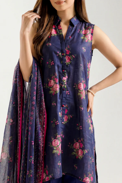 Saya 82-01AR 3pc Premium Printed Lawn Shirt & Dupatta