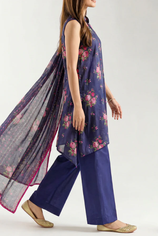 Saya 82-01AR 3pc Premium Printed Lawn Shirt & Dupatta