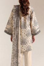 Saya 84-P04A 3pc Premium Printed Self Stripe Lawn Lawn Shirt & Dupatta