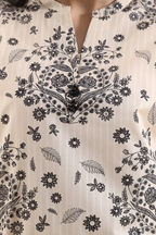 Saya 84-P04A 3pc Premium Printed Self Stripe Lawn Lawn Shirt & Dupatta