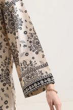 Saya 84-P04A 3pc Premium Printed Self Stripe Lawn Lawn Shirt & Dupatta