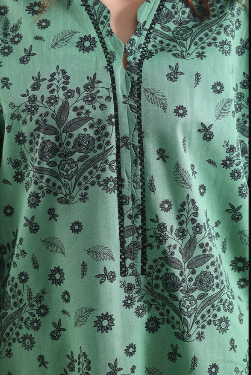 Saya 84-P04B 3pc Premium Printed Self Stripe Lawn Shirt & Dupatta