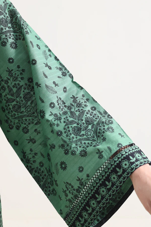 Saya 84-P04B 3pc Premium Printed Self Stripe Lawn Shirt & Dupatta
