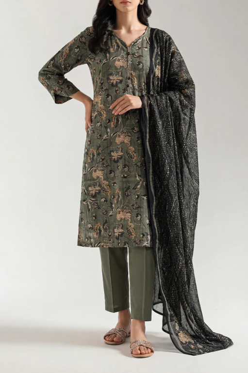Saya 86-04AR 3pc Premium Printed Lawn Shirt & Dupatta