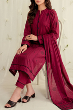 Saya 93-P04A 3pc Premium Dyed Jacquard Shirt & Dupatta