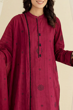 Saya 93-P04A 3pc Premium Dyed Jacquard Shirt & Dupatta