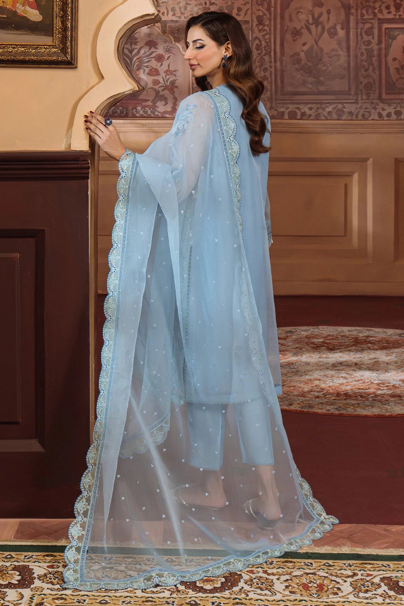 Sahar Luxury 01 3pc Embroidered Organza Suit