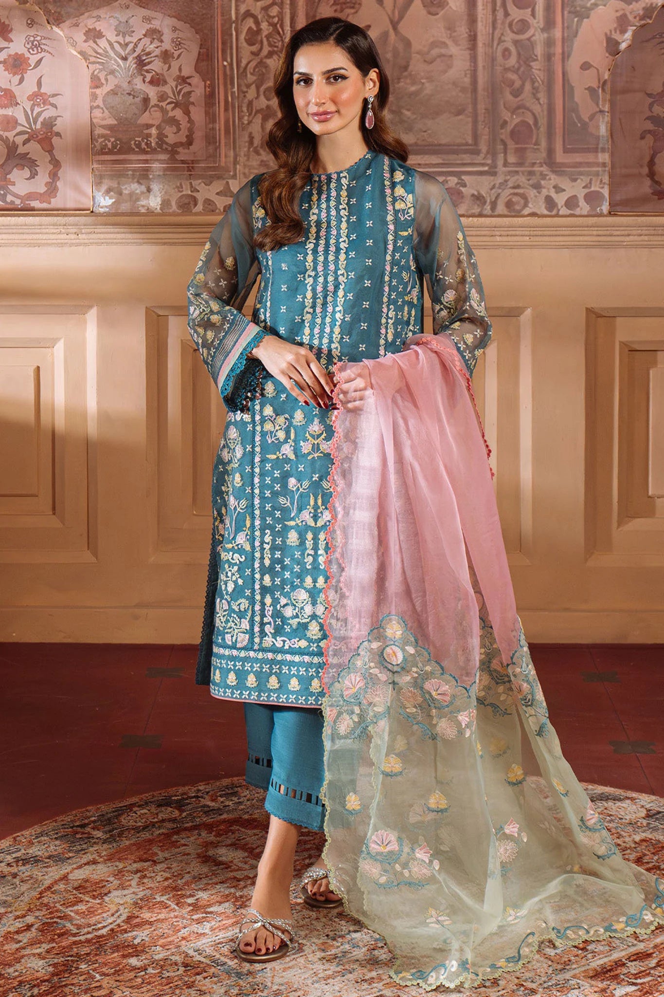 Sahar Luxury 05 3pc Embroidered Organza Suit