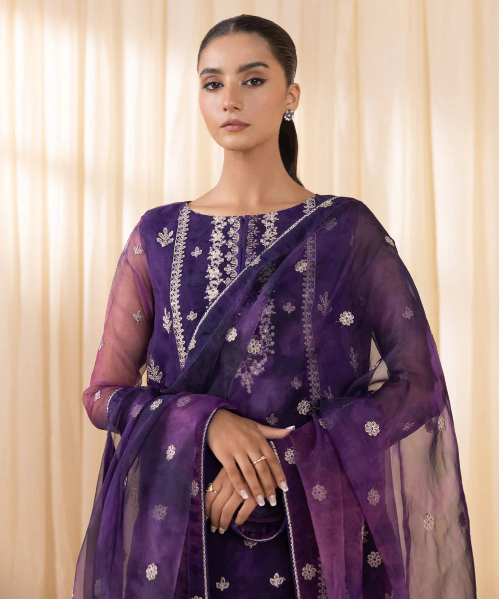 Sapphire Luxe LX1012 3pc Embroidered Organza Suit