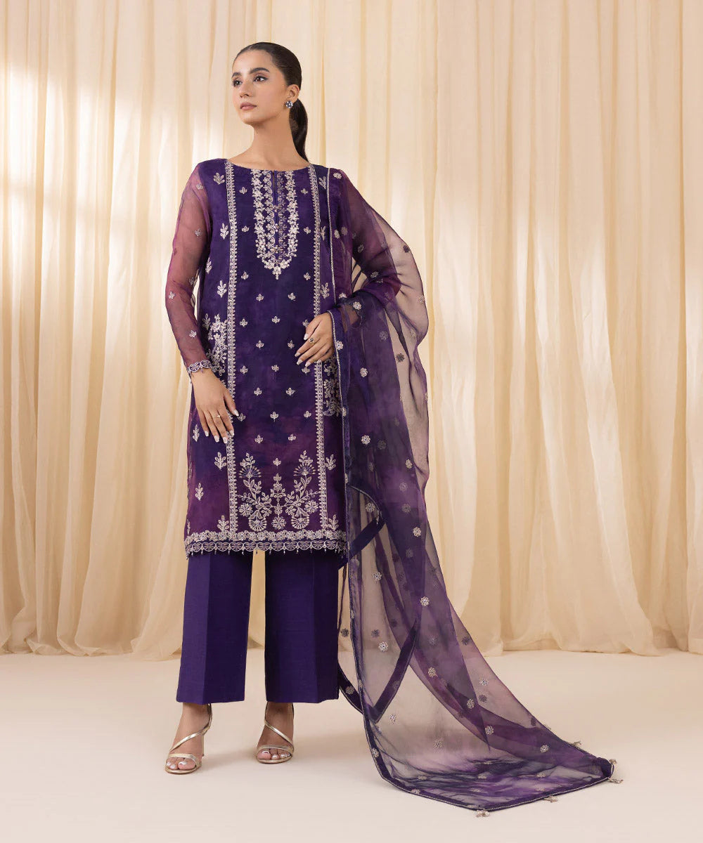 Sapphire Luxe LX1012 3pc Embroidered Organza Suit