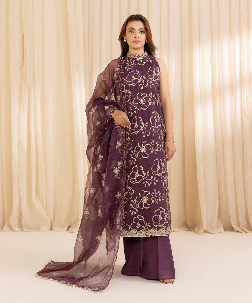 Sapphire Luxe LX1035 3pc Embroidered Organza Suit