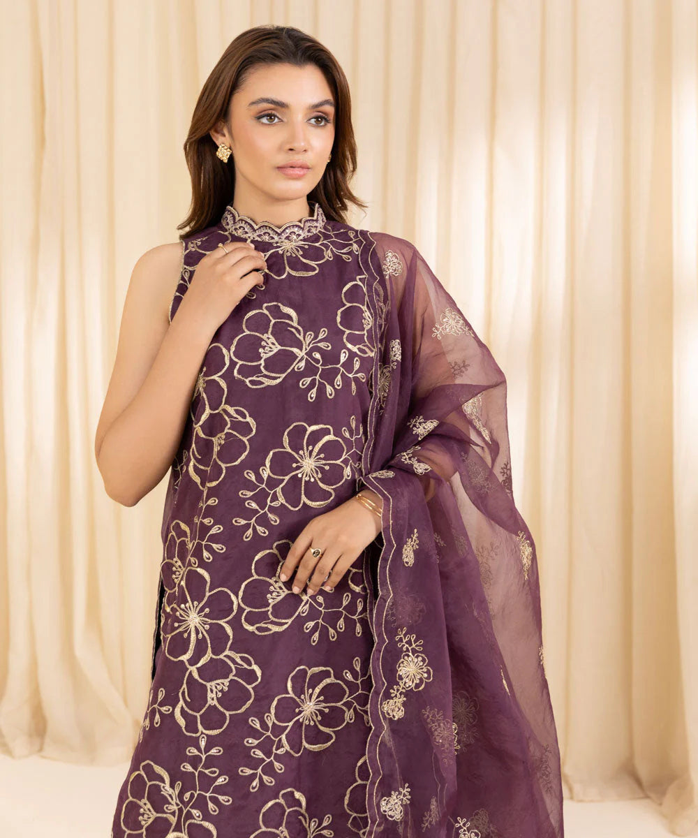 Sapphire Luxe LX1035 3pc Embroidered Organza Suit