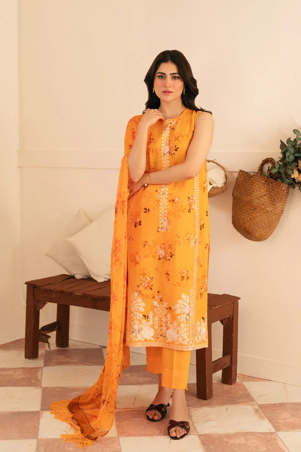 Sahar Raya 03 Embroidered Lawn with Chiffon Dupatta