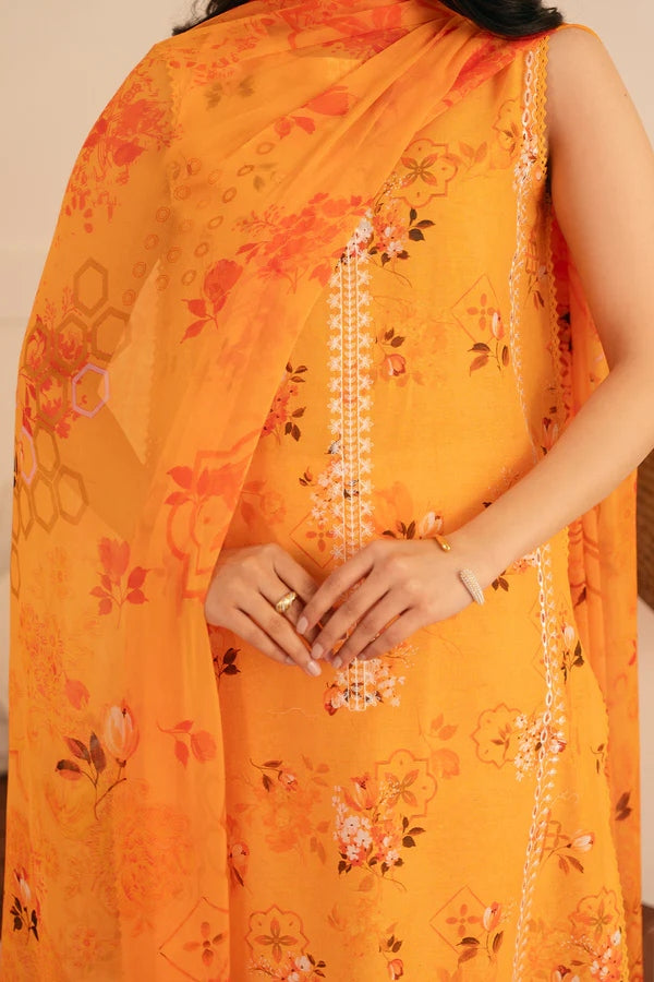 Sahar Raya 03 Embroidered Lawn with Chiffon Dupatta