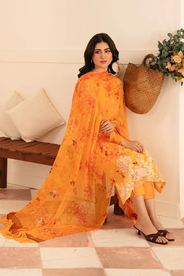 Sahar Raya 03 Embroidered Lawn with Chiffon Dupatta