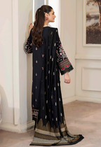 JOHRA AMISH EMBROIDERED WINTER DHANAK PEACH COLLECTION WITH BANARASI JACQUARD SHAWL