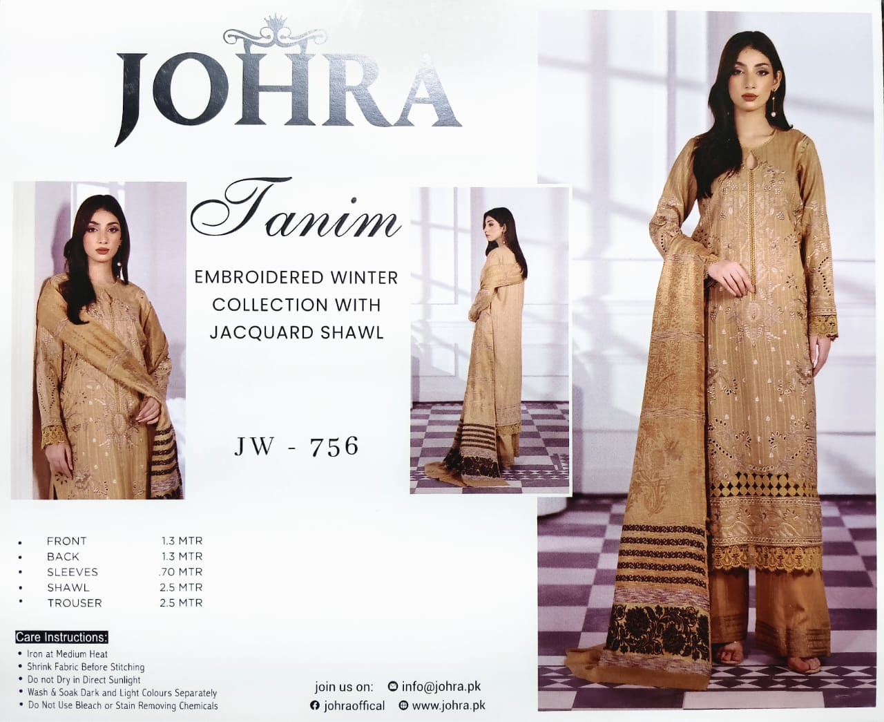 JOHRA EMBROIDERED WINTER COLLECTION WITH JACQUARD SHAWL