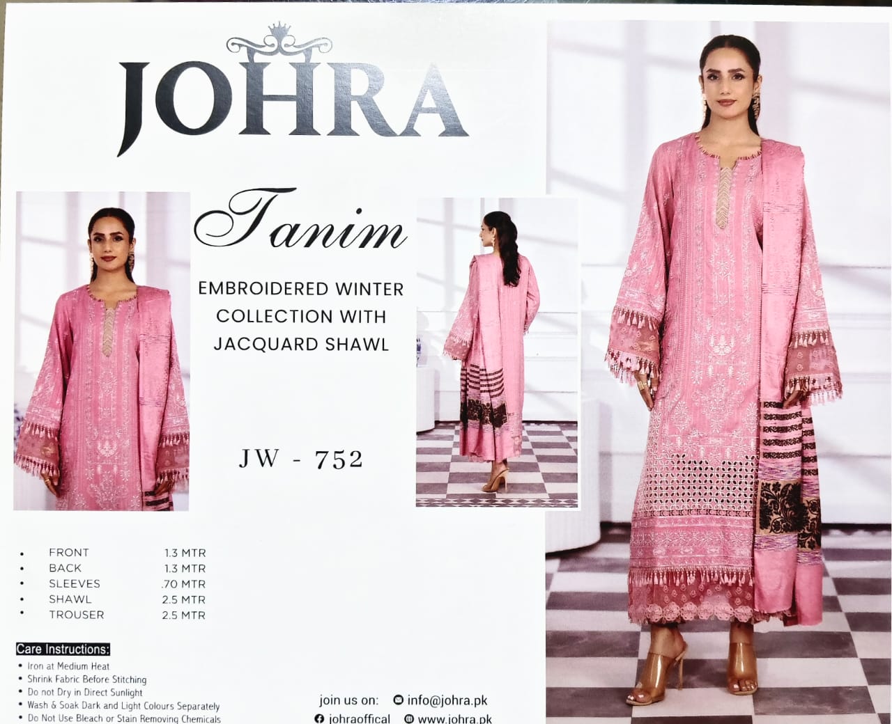 JOHRA EMBROIDERED WINTER COLLECTION WITH JACQUARD SHAWL