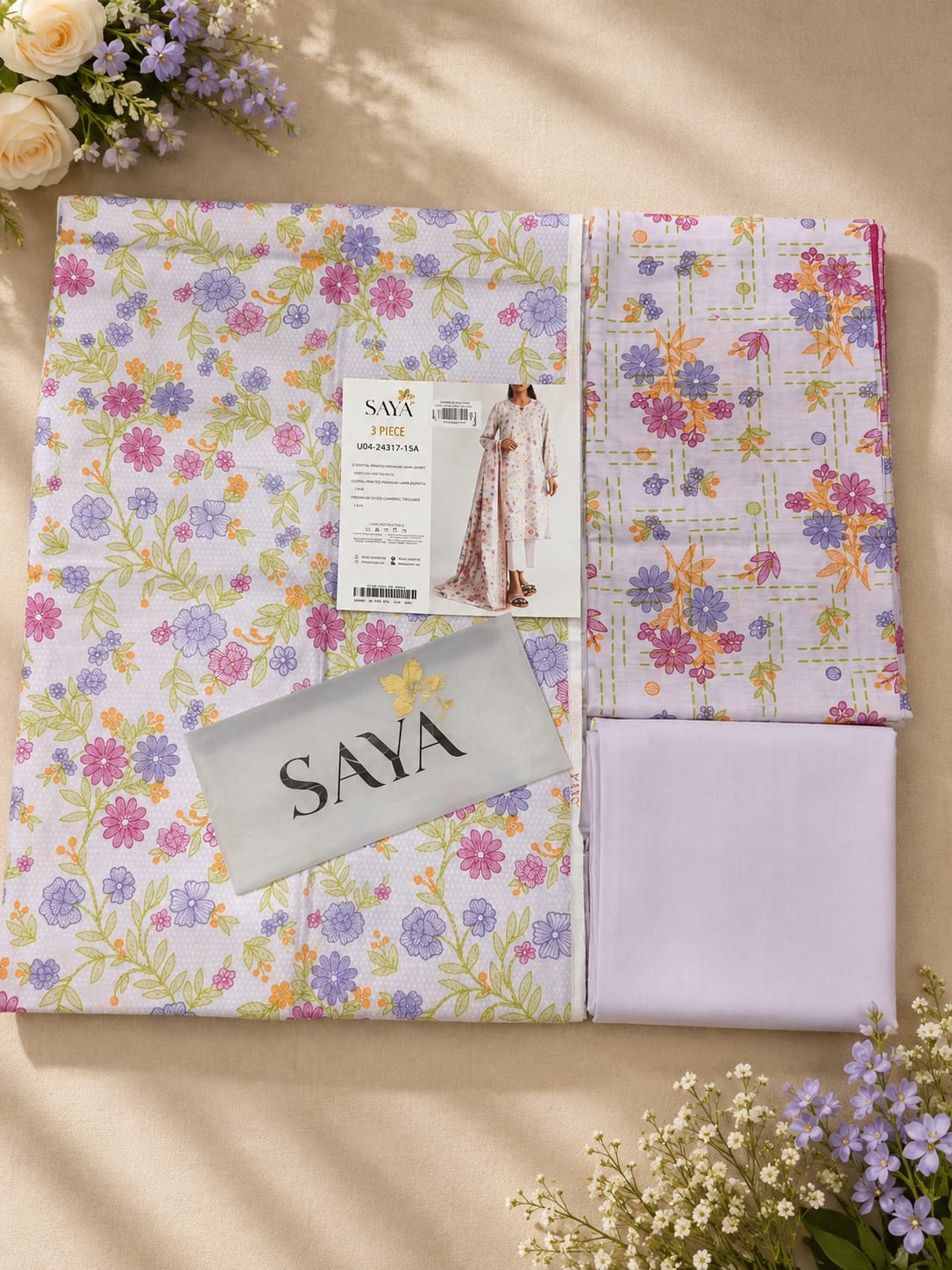 Saya Printed Premium Fancy Jacquard Khaddar 3pc