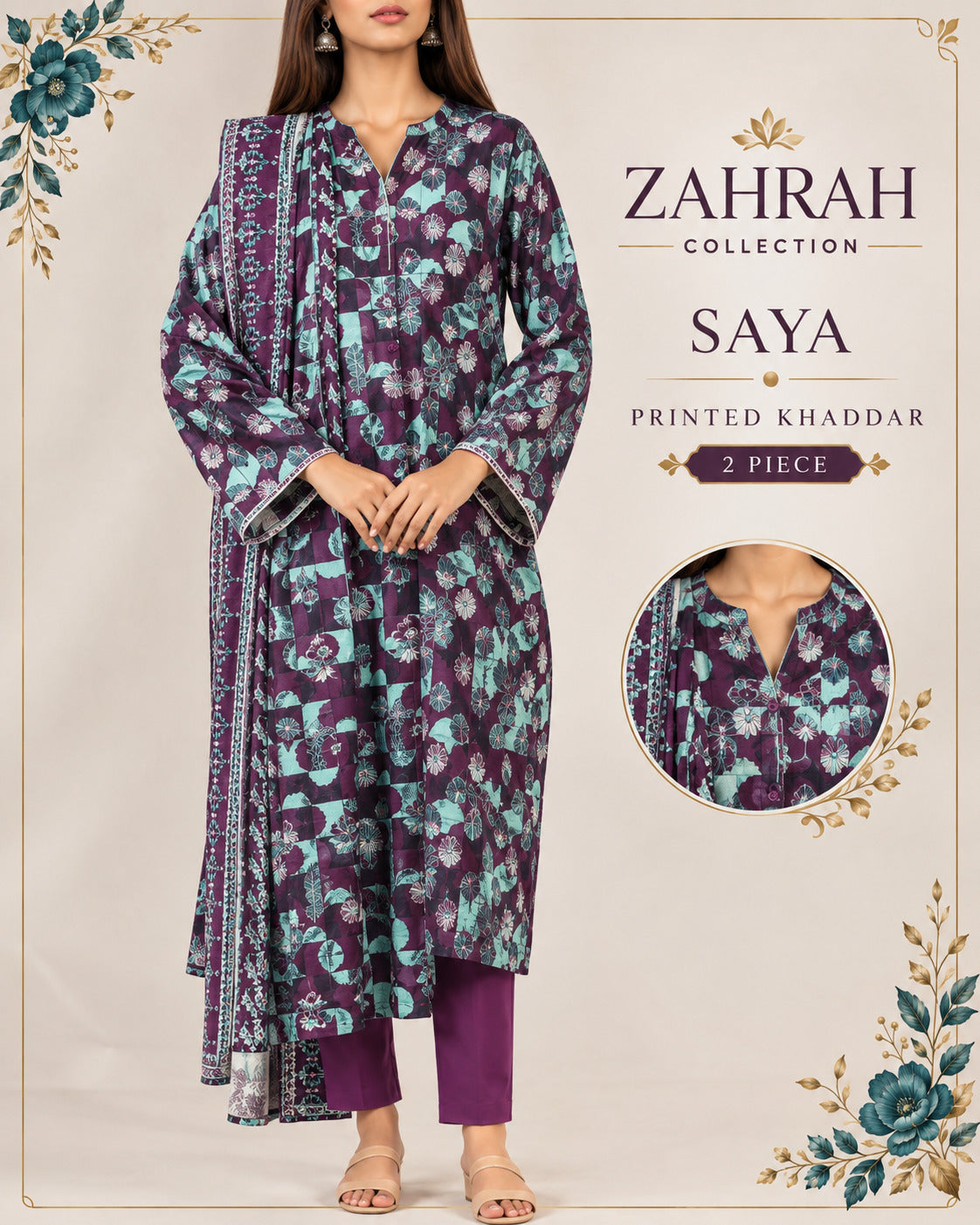 saya premium khaddar shirt 3pc