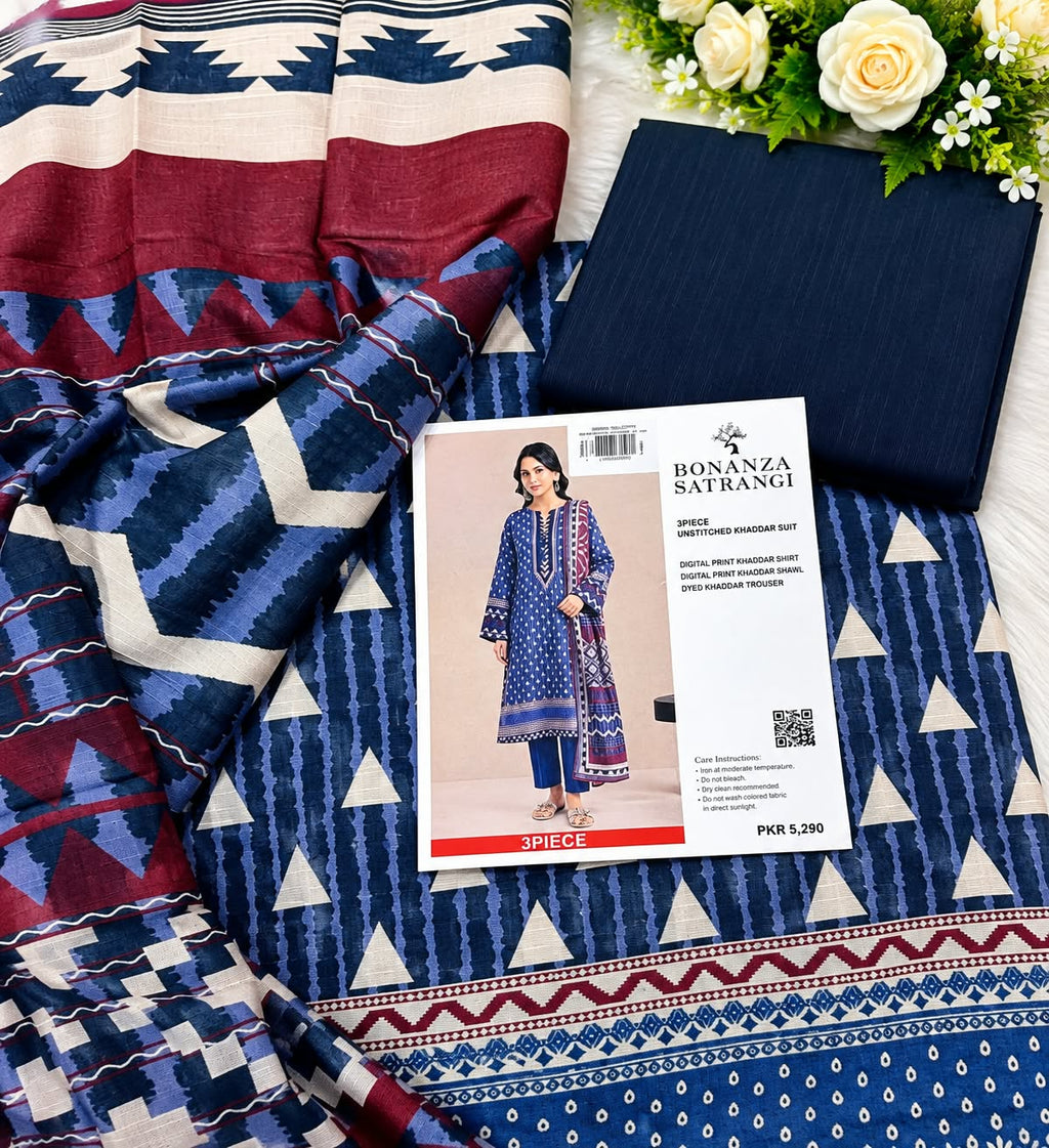 Bonanza Satrangi Khaddar 3pc